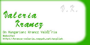 valeria krancz business card